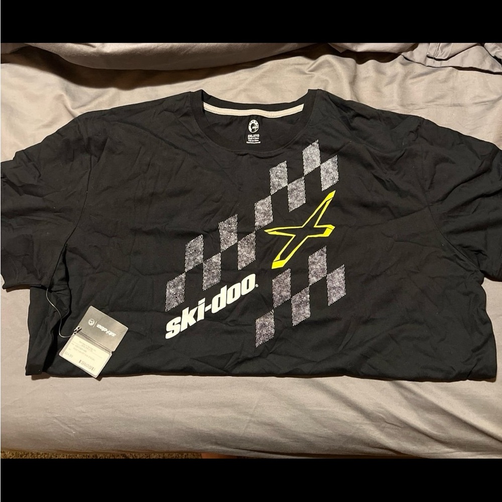 Ski-Doo Black T-Shirt with Yellow and Gray Design